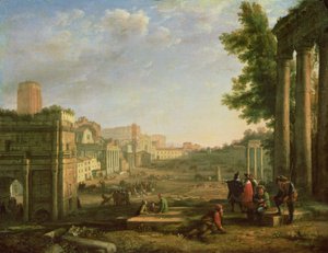 Vista del Campo Vaccino, Roma, 1636 de Claude Lorrain